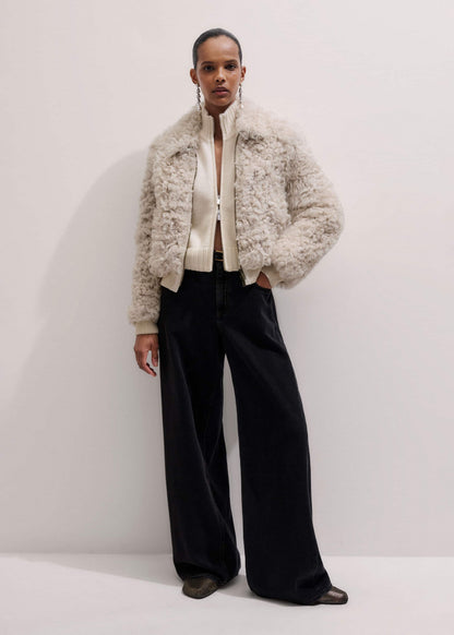 Cream Two-Way Zip Jacket