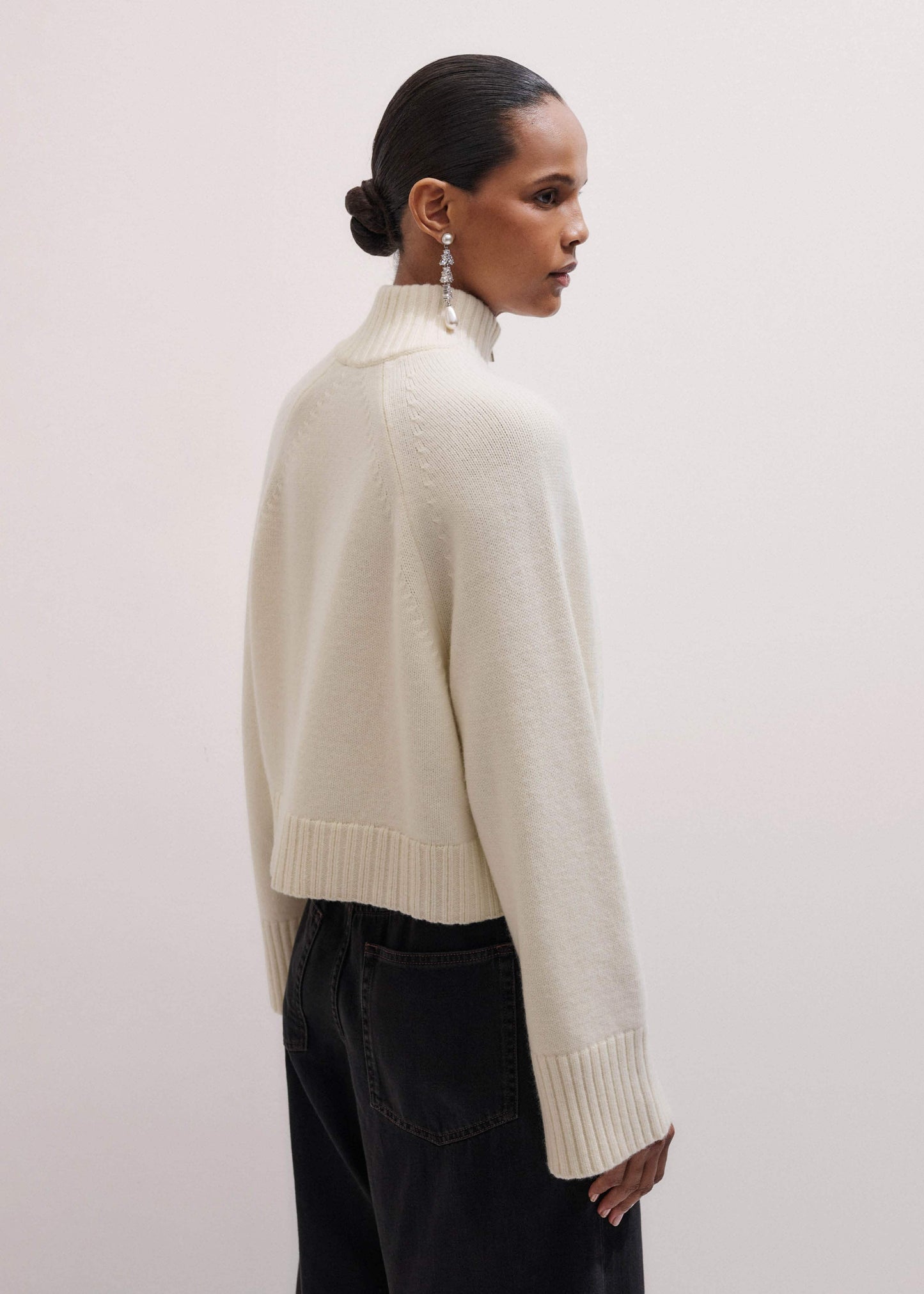 Cream Two-Way Zip Jacket