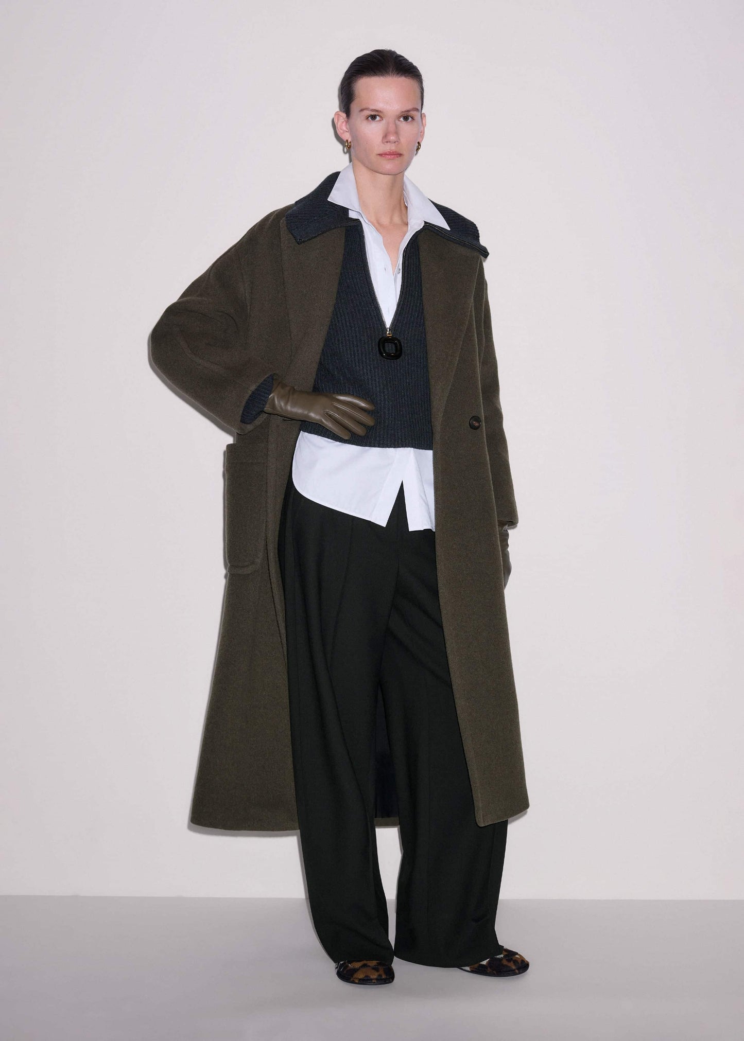 Grey Relaxed Fly Neck Zip Jumper