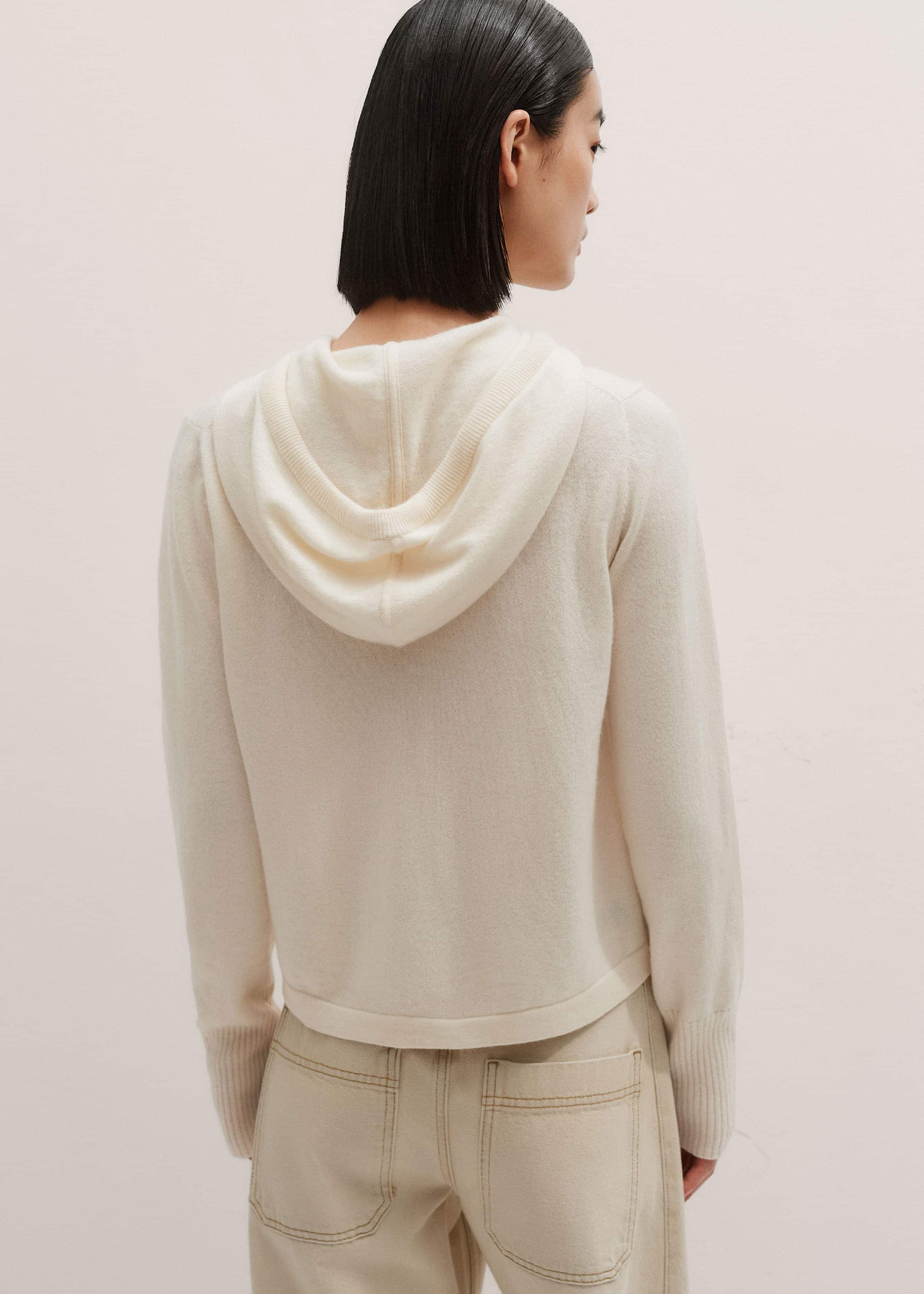 Cream Cashmere Relaxed Fit Box Zip Hoody