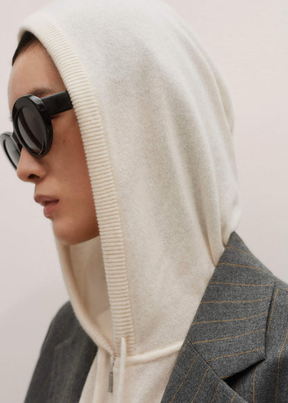 Cream Cashmere Relaxed Fit Box Zip Hoody