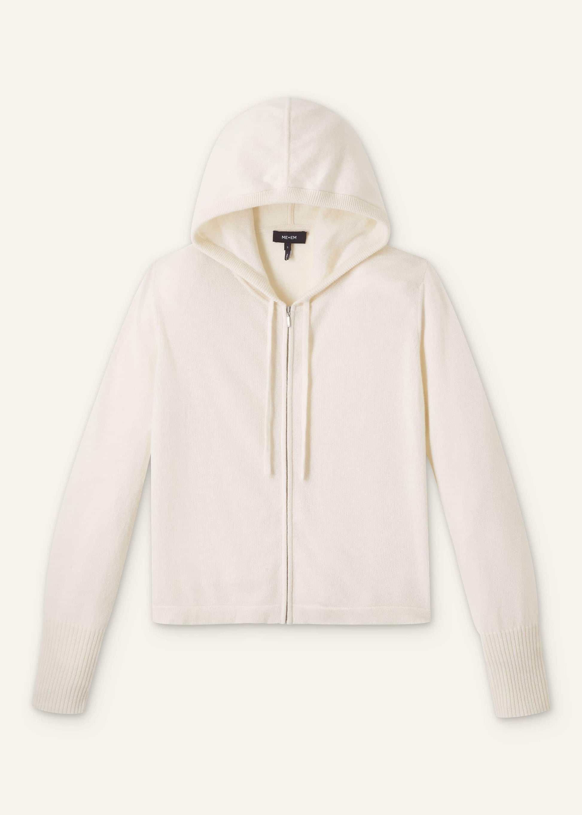 Cream Cashmere Relaxed Fit Box Zip Hoody