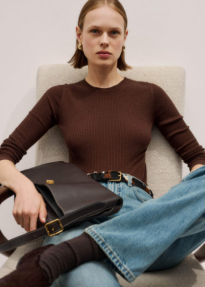 Brown Barely There Sweater