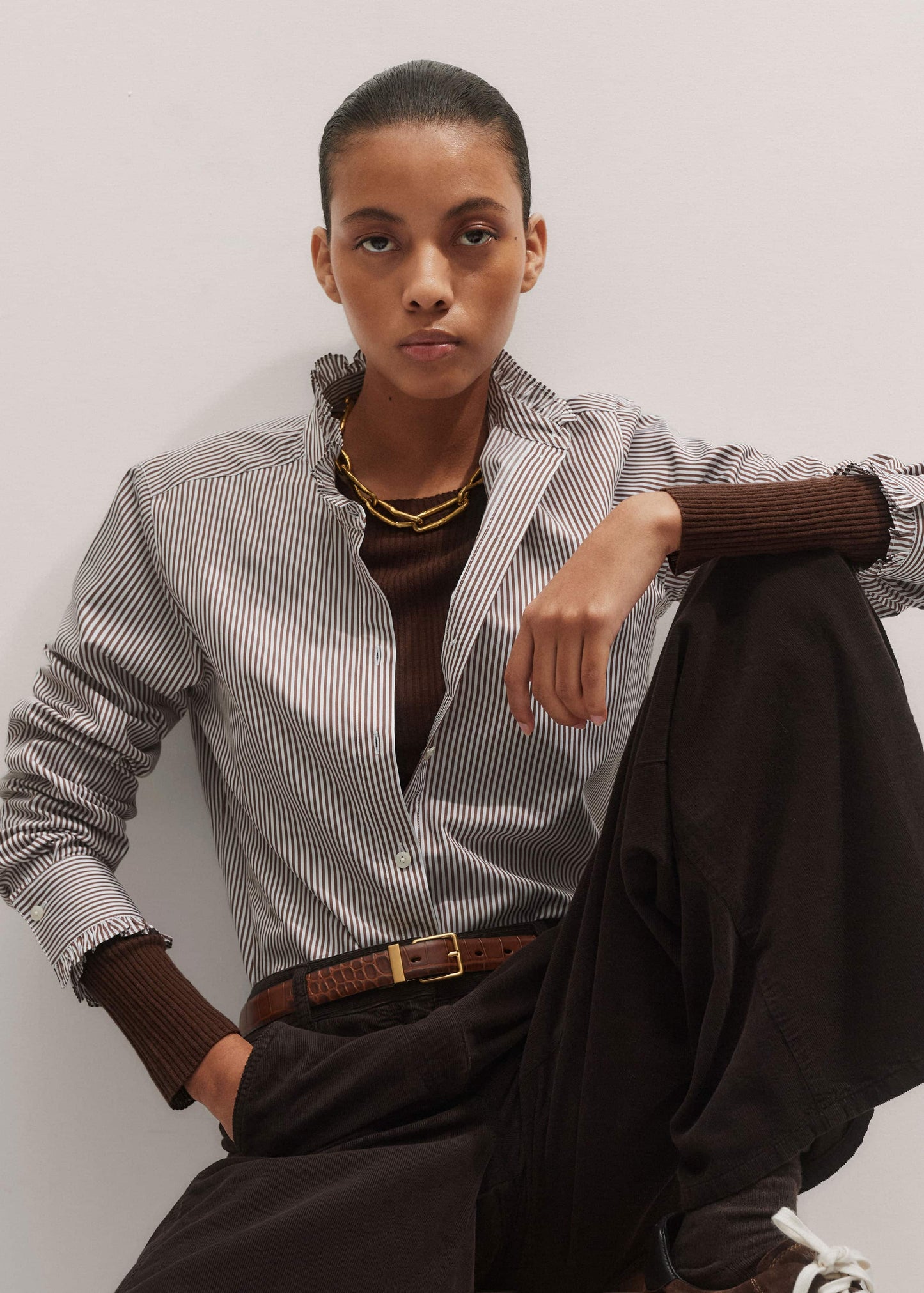 Brown Barely There Sweater