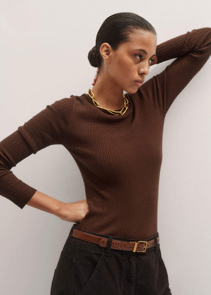 Brown Barely There Sweater