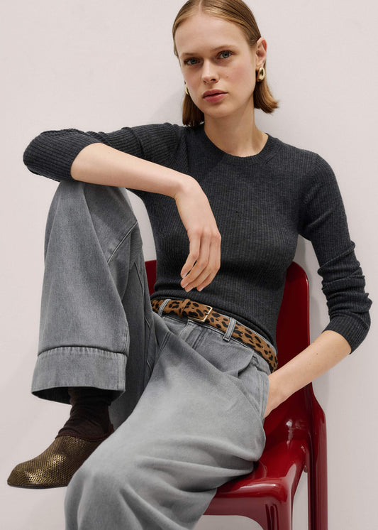 Gray Barely There Sweater