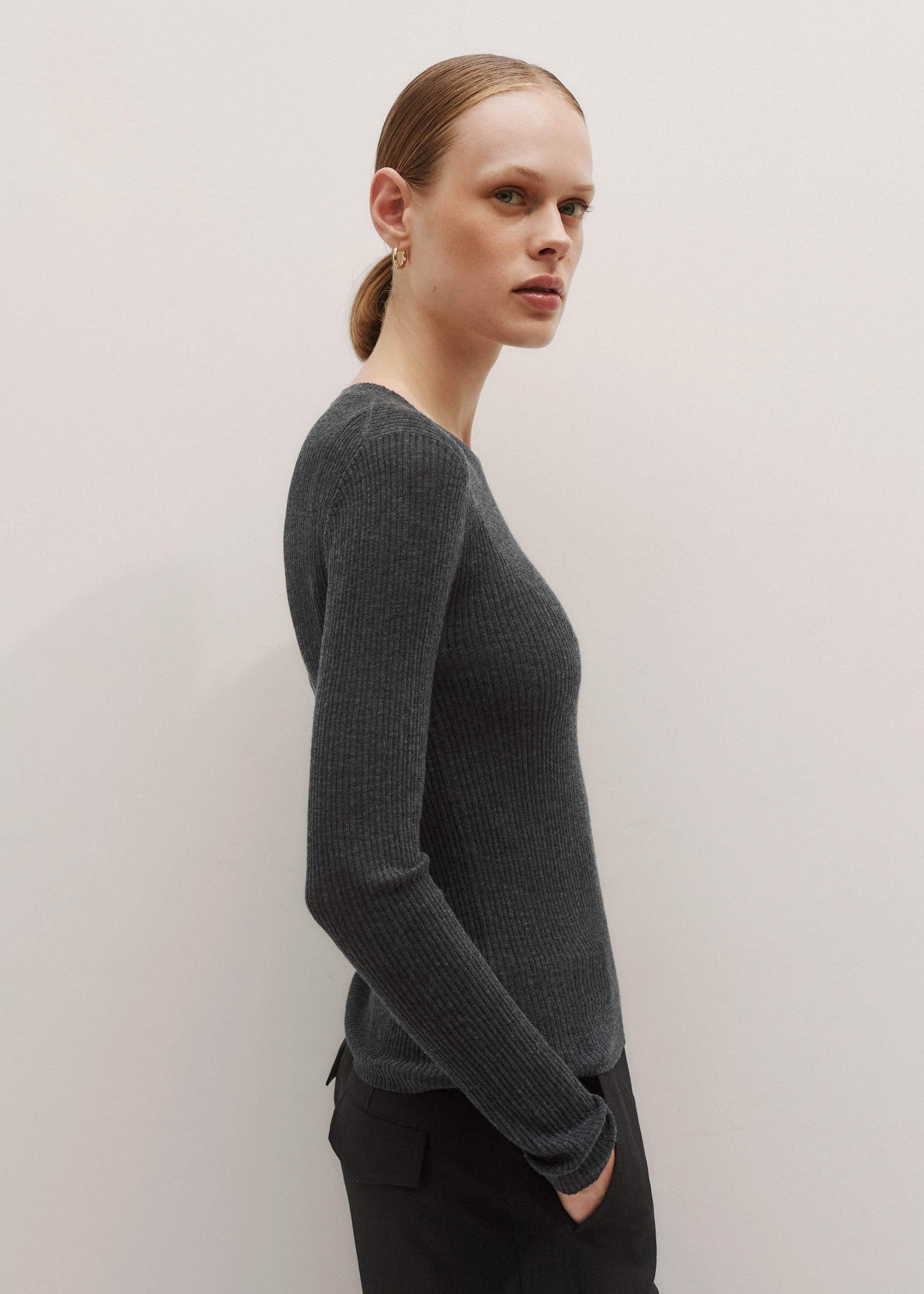 Gray Barely There Sweater
