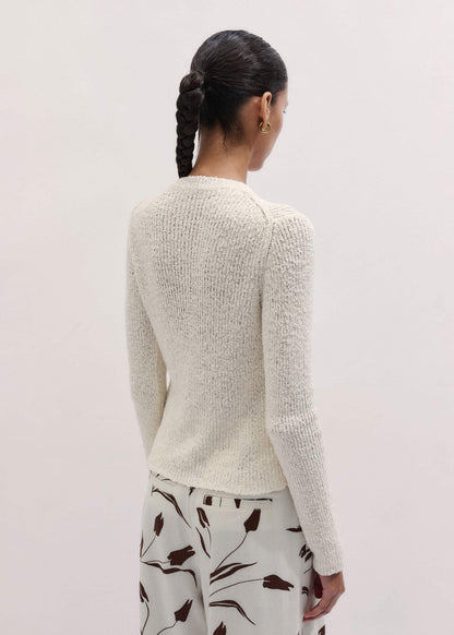 Cream Double Zip Cardigan