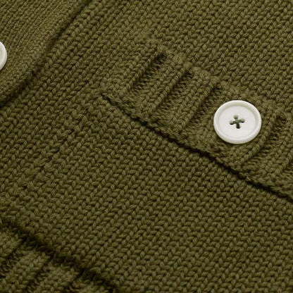 Olive Green Straight Crop Cardigan