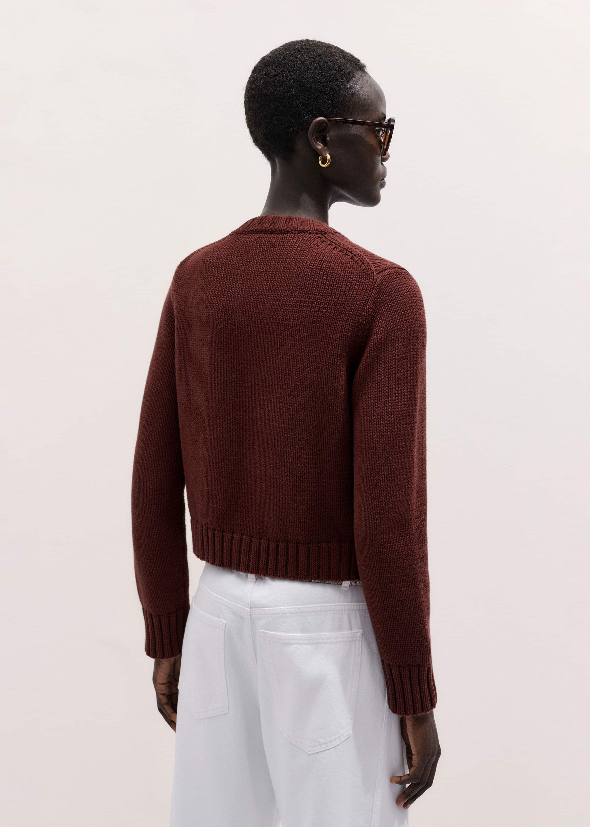 Cinnamon Straight Crop Cardigan