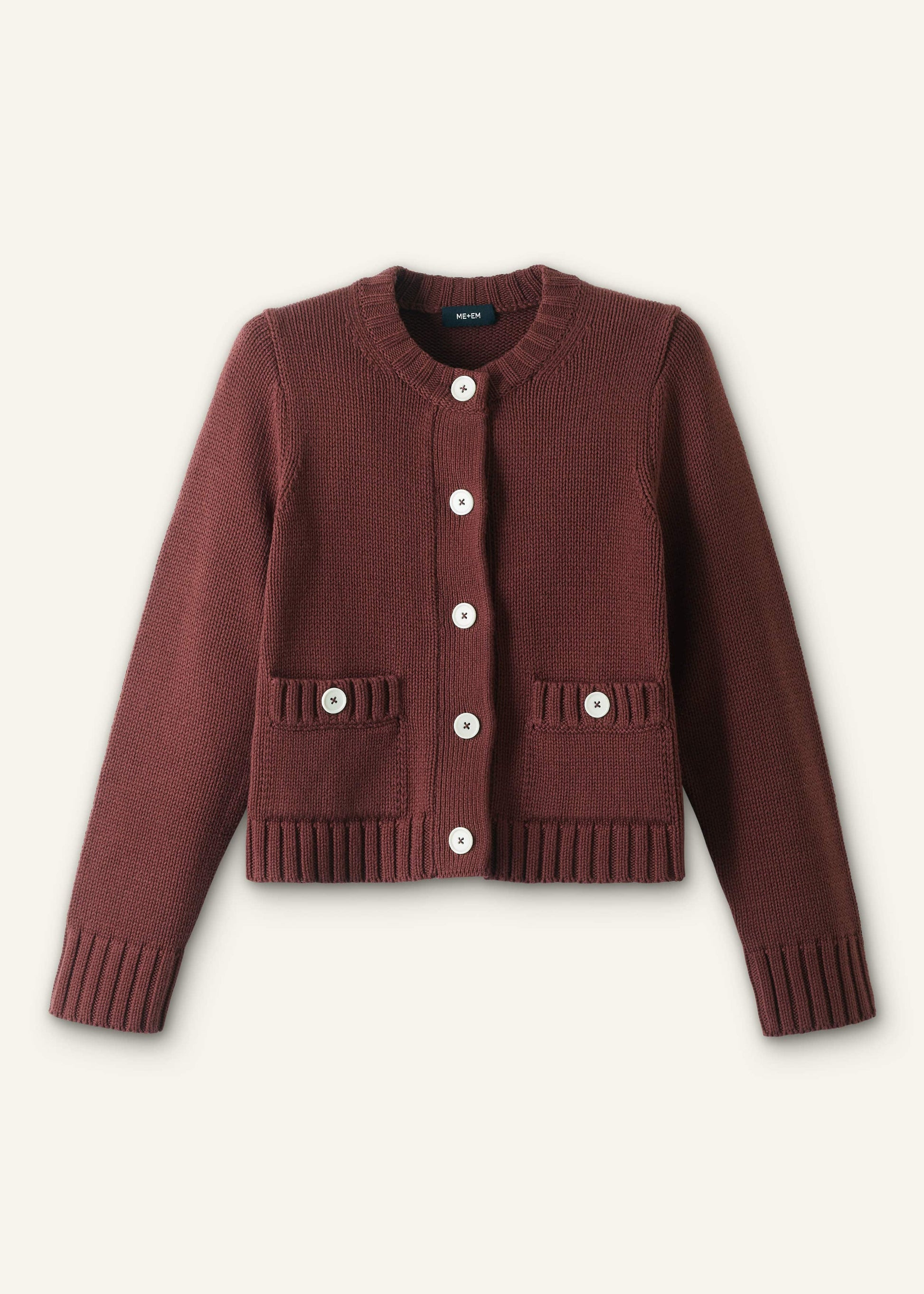 Cinnamon Straight Crop Cardigan