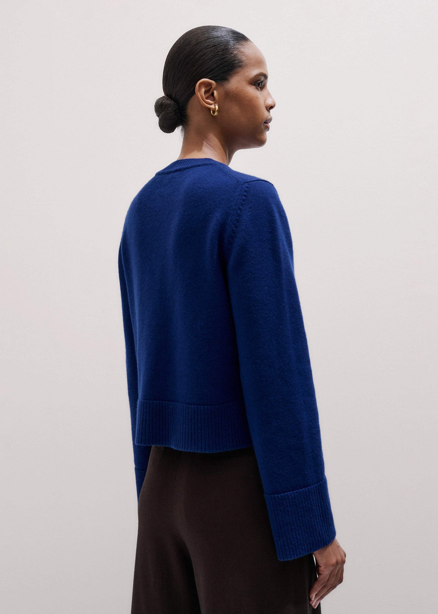 Blue Button-Through Straight Cardigan