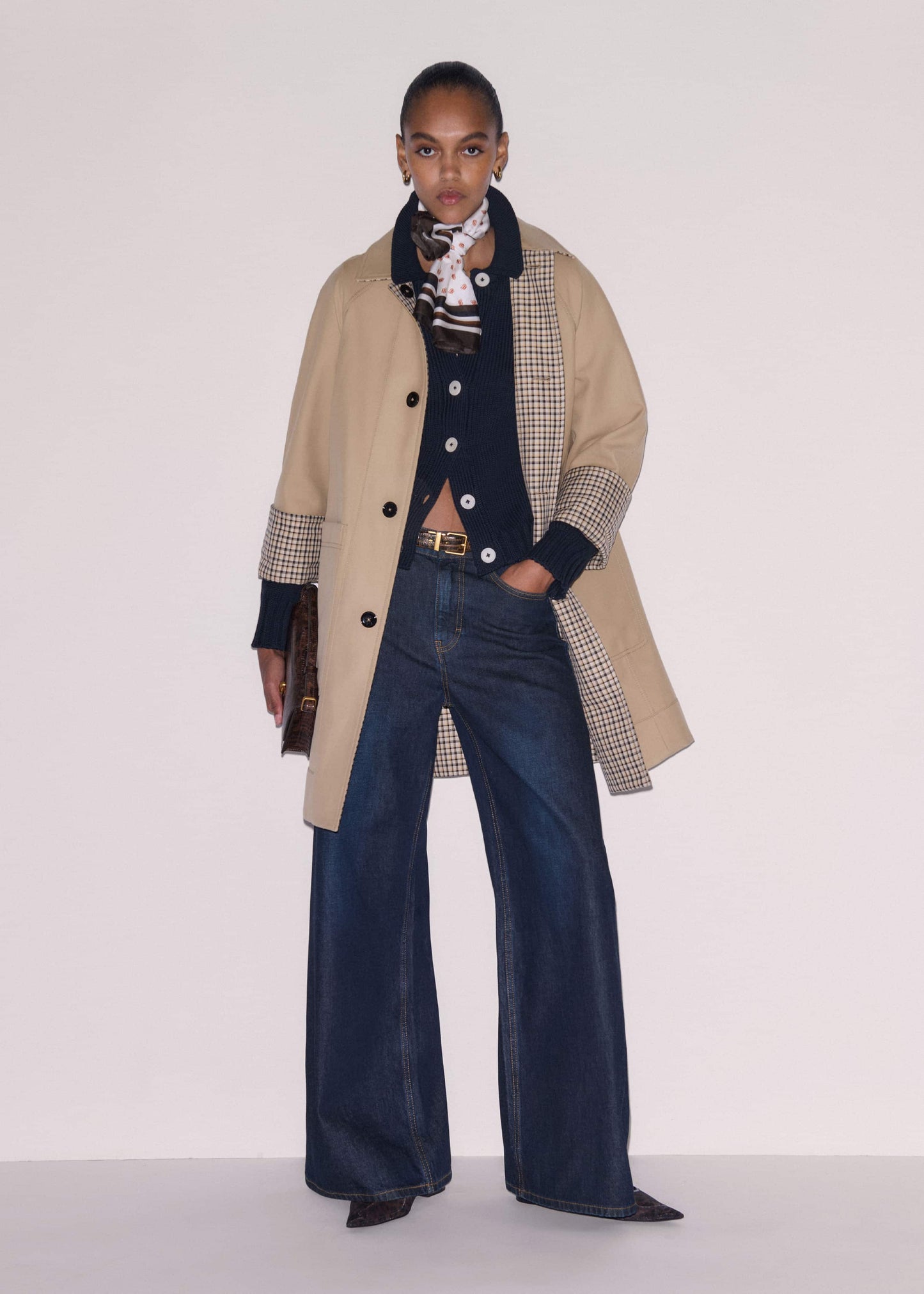 Navy Slim Collared Cardigan