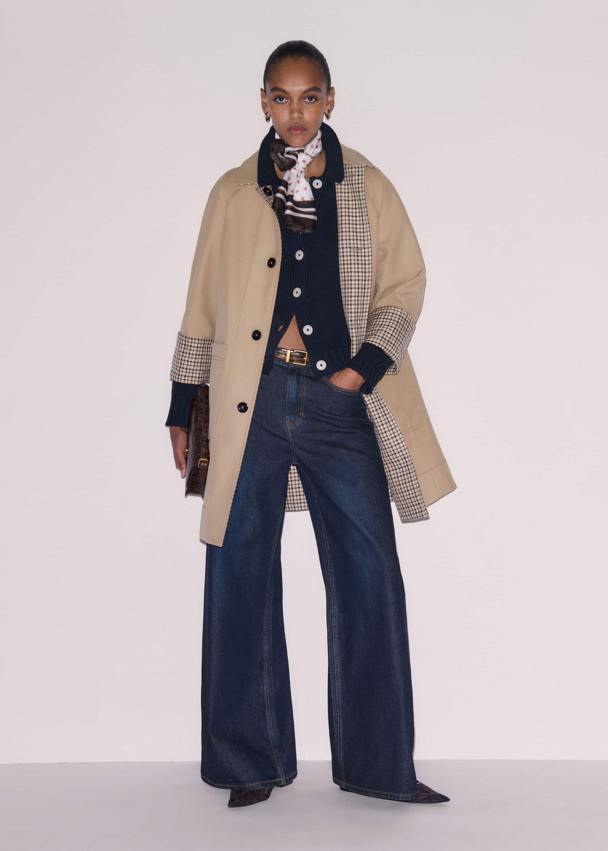 Navy Slim Collared Cardigan