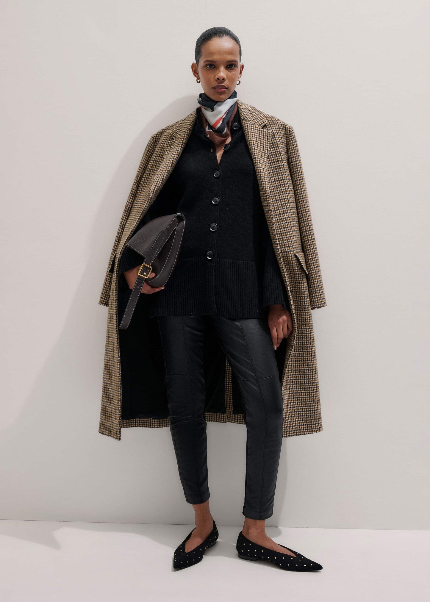 Black Button-Through Longline Cardigan