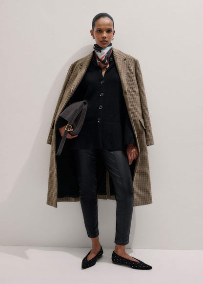 Black Button-Through Longline Cardigan
