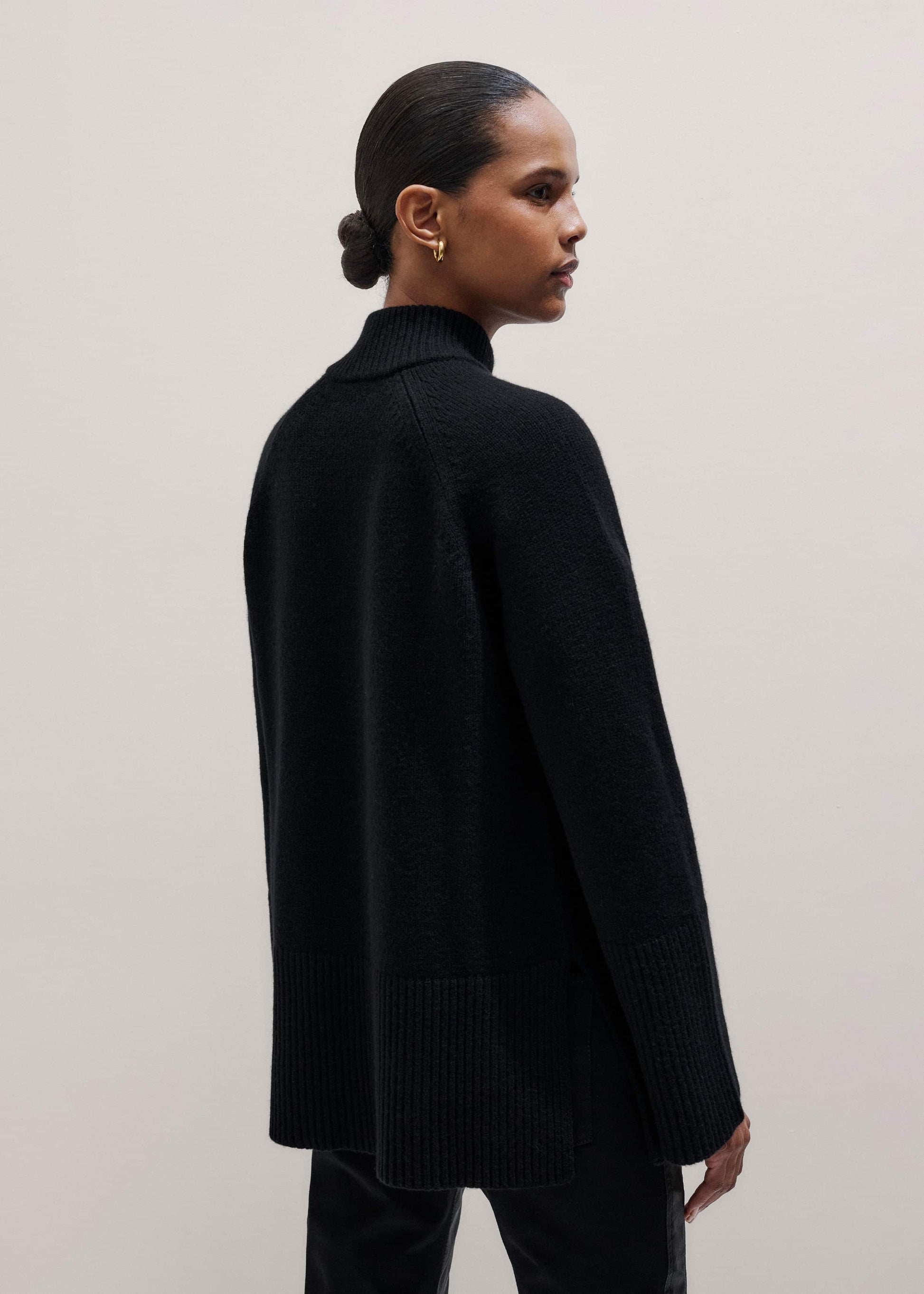 Black Button-Through Longline Cardigan