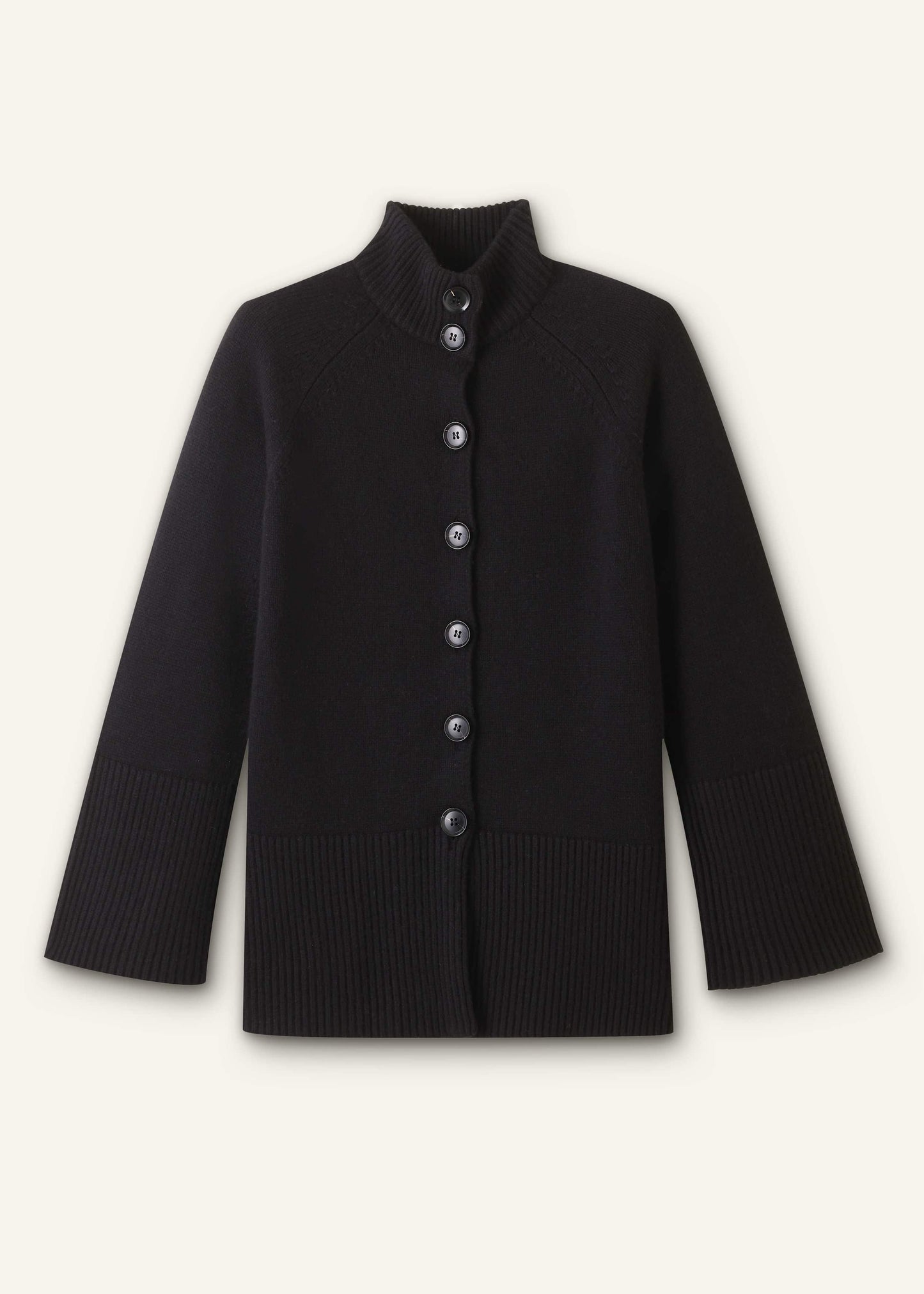 Black Button-Through Longline Cardigan