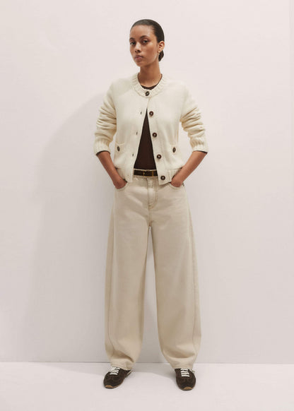 Cream Bracelet Sleeve Cropped Cardigan