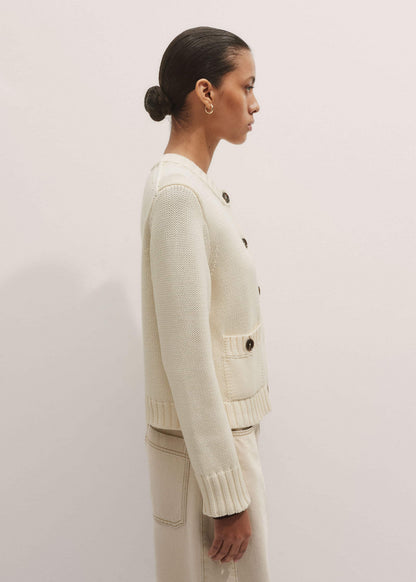 Cream Bracelet Sleeve Cropped Cardigan
