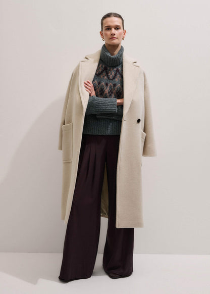 Gray Fairisle Jacquard Relaxed Sweater + Snood