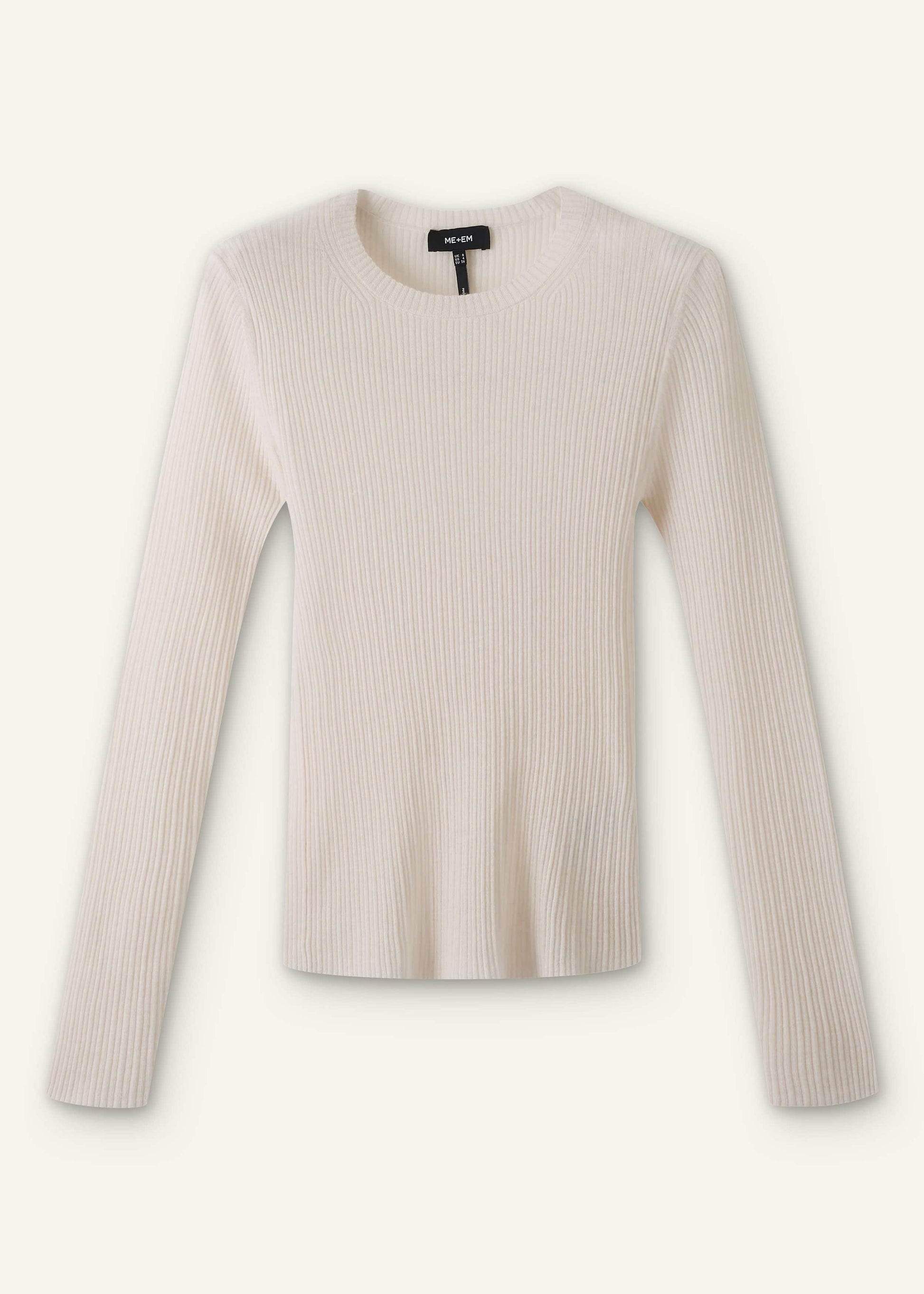 Cream Barely There Slim Rib Layering Sweater