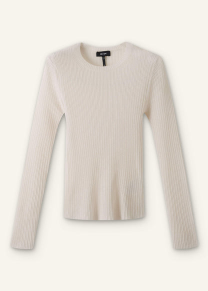 Cream Barely There Slim Rib Layering Sweater