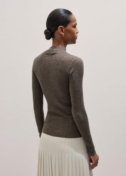 Brown Barely There Slim Layering Sweater