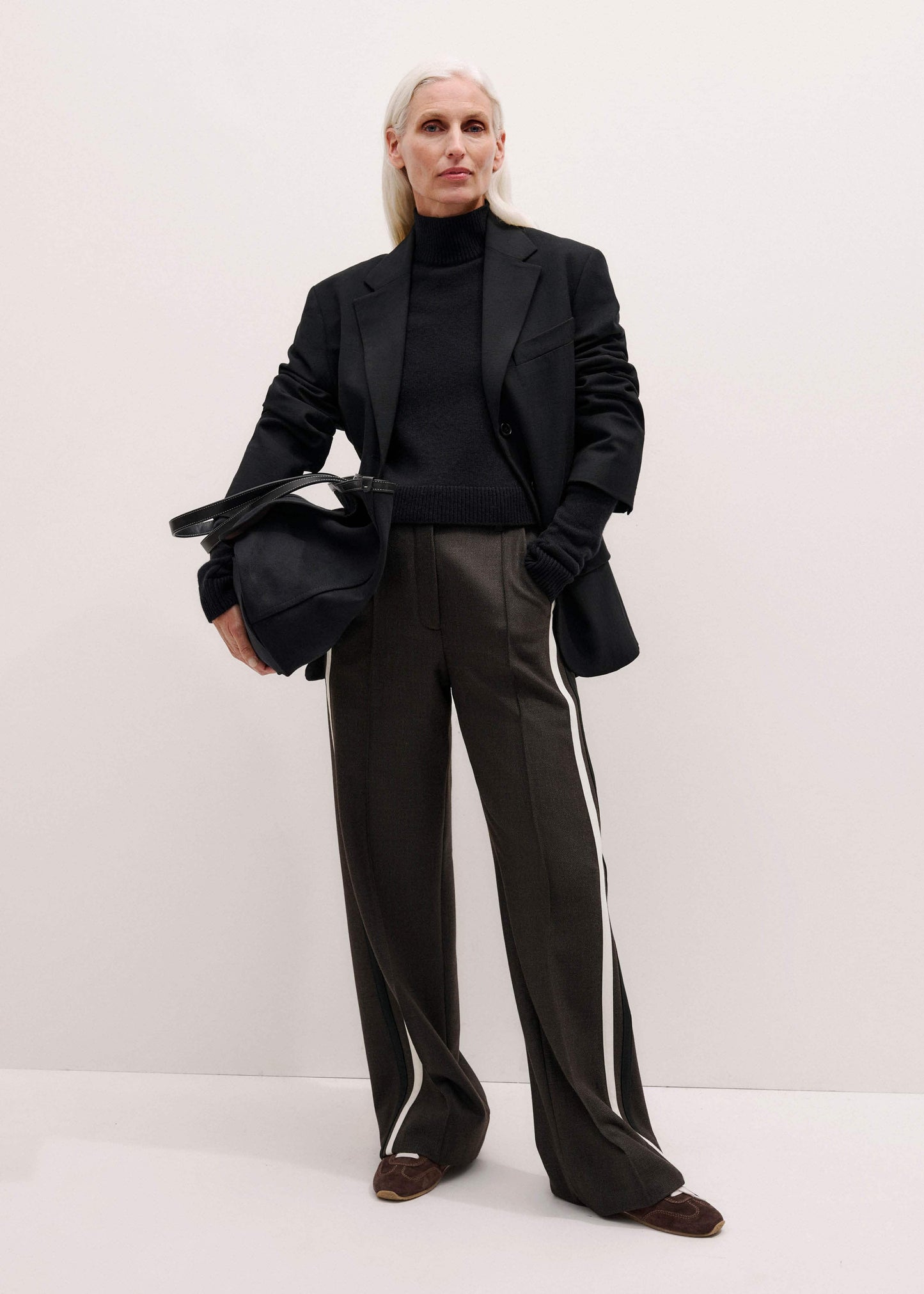 Black High Neck Crop Sweater