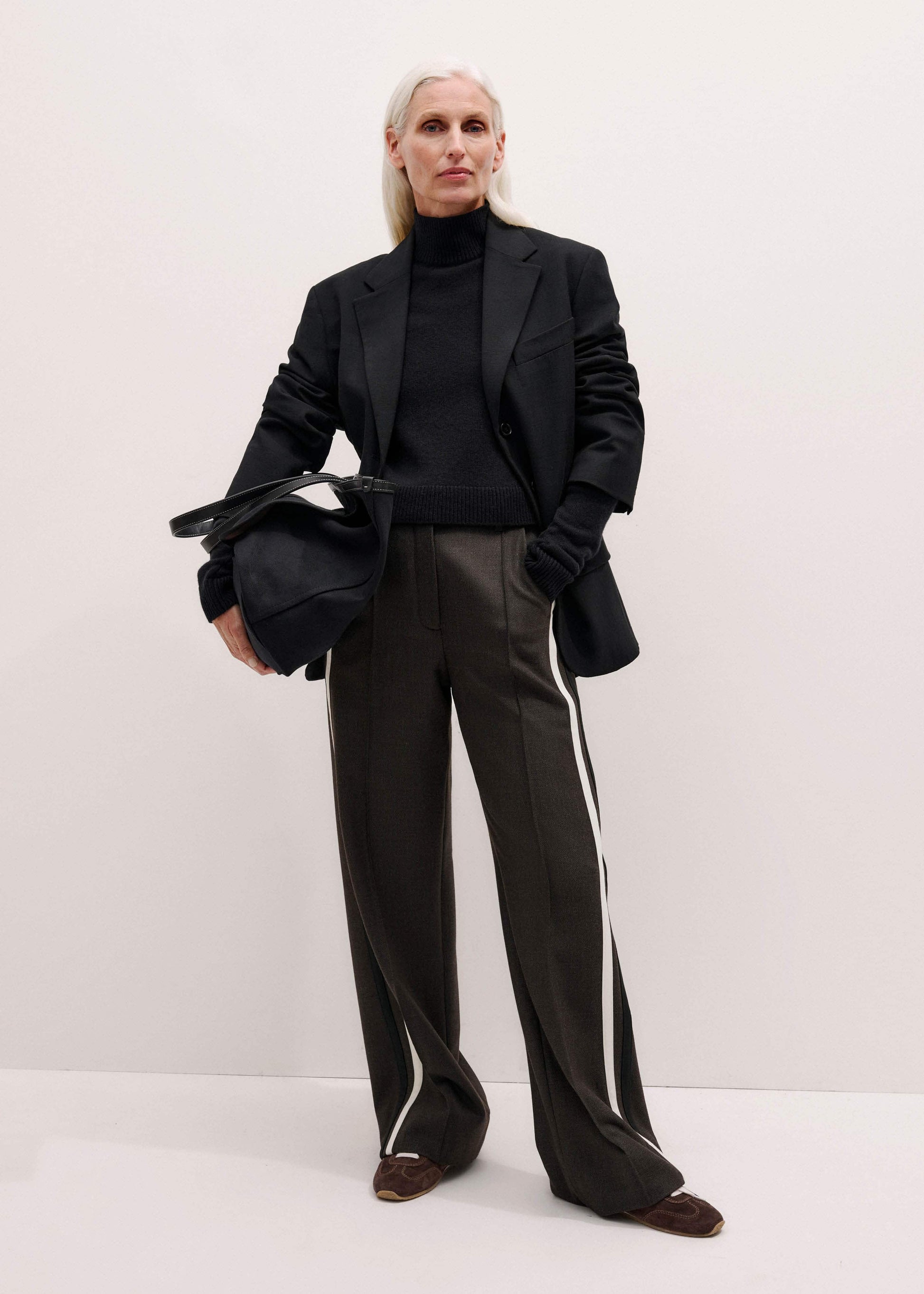 Black High Neck Crop Sweater
