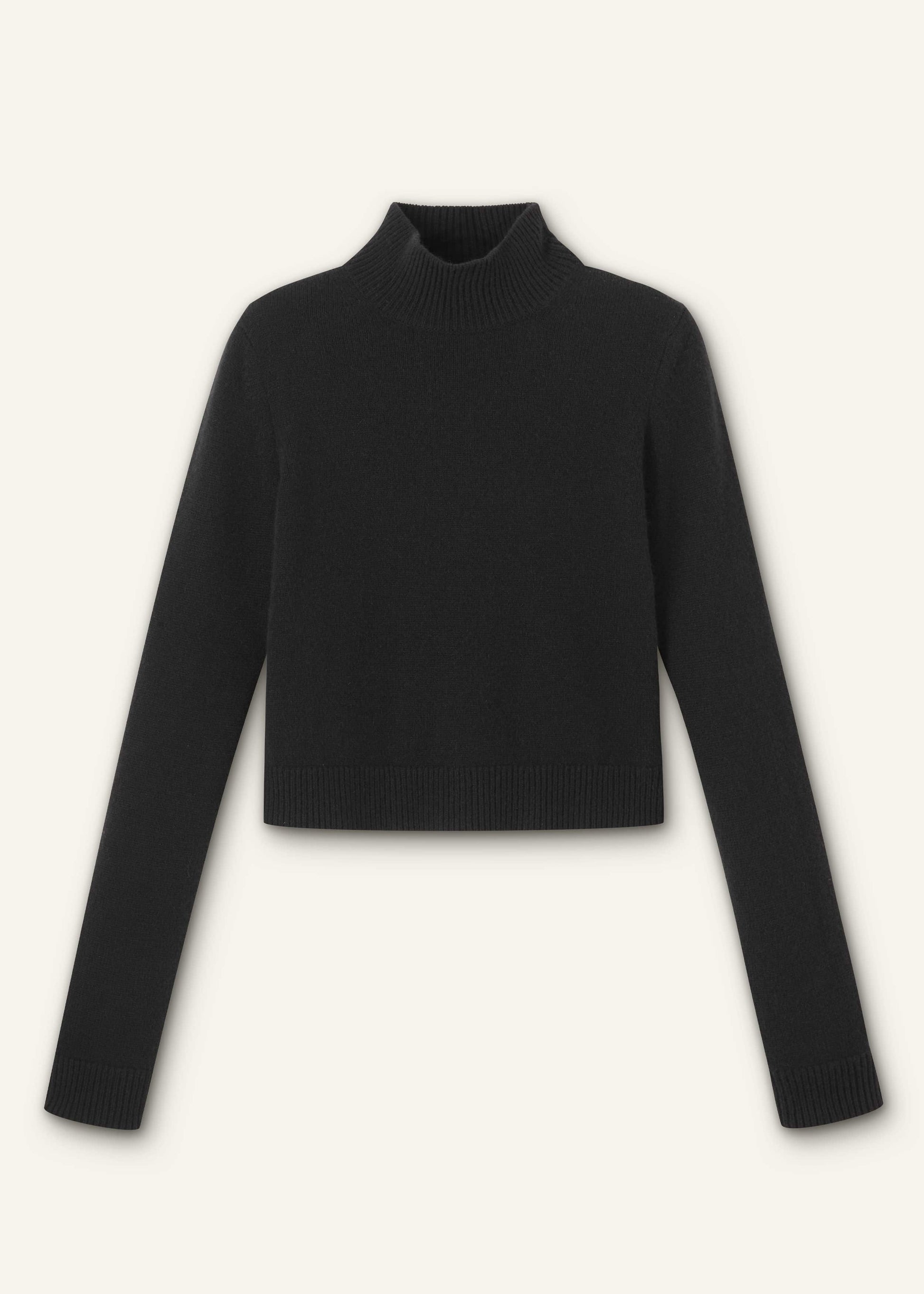 Black High Neck Crop Sweater