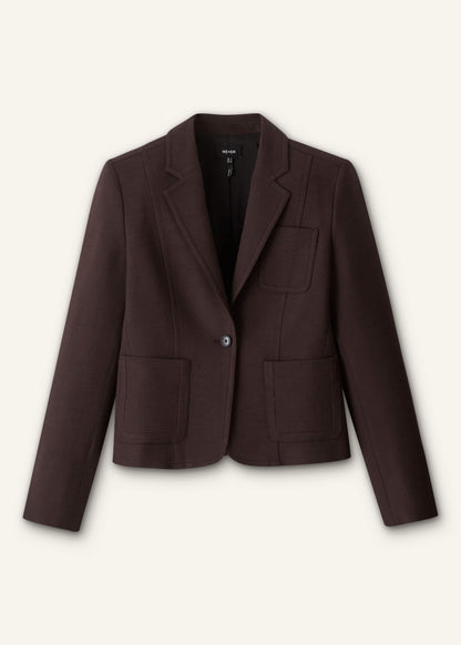 Brown Fitted Short Blazer