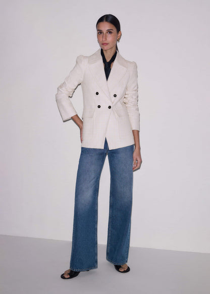 Ivory Slim Feminine Sleeve Blazer