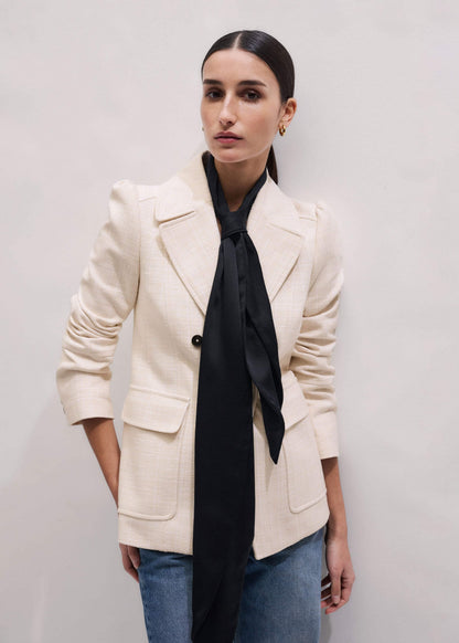 Ivory Slim Feminine Sleeve Blazer