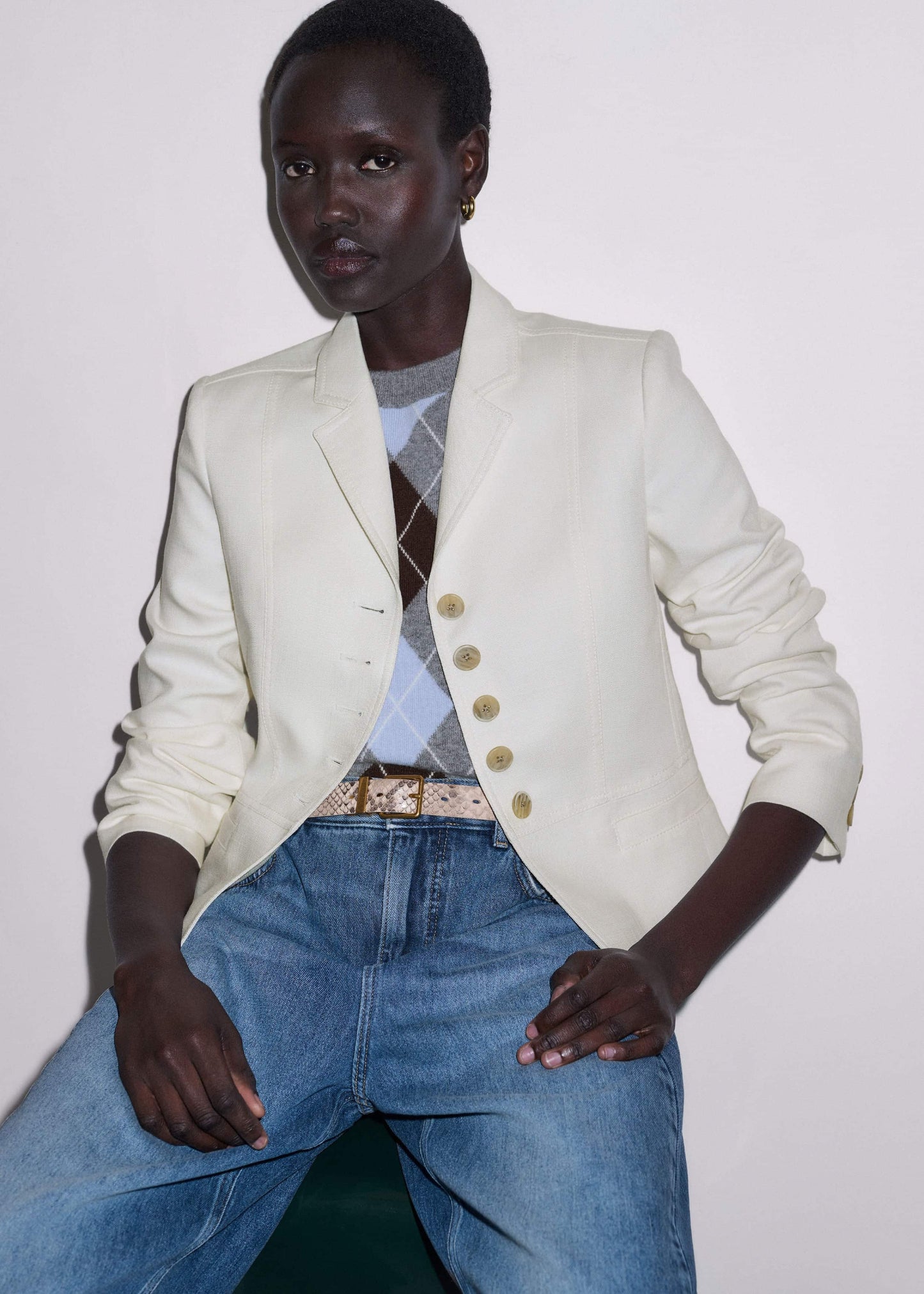 Ivory Fitted Utility Jacket
