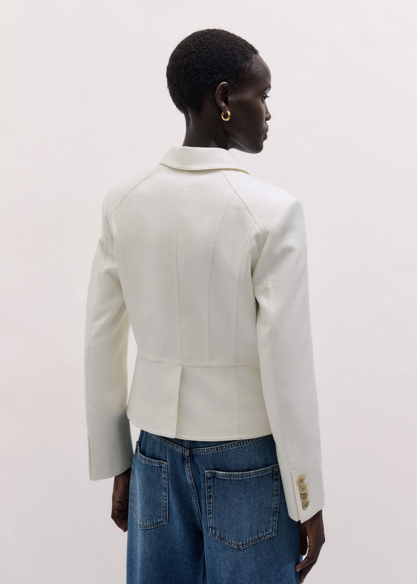 Ivory Fitted Utility Jacket