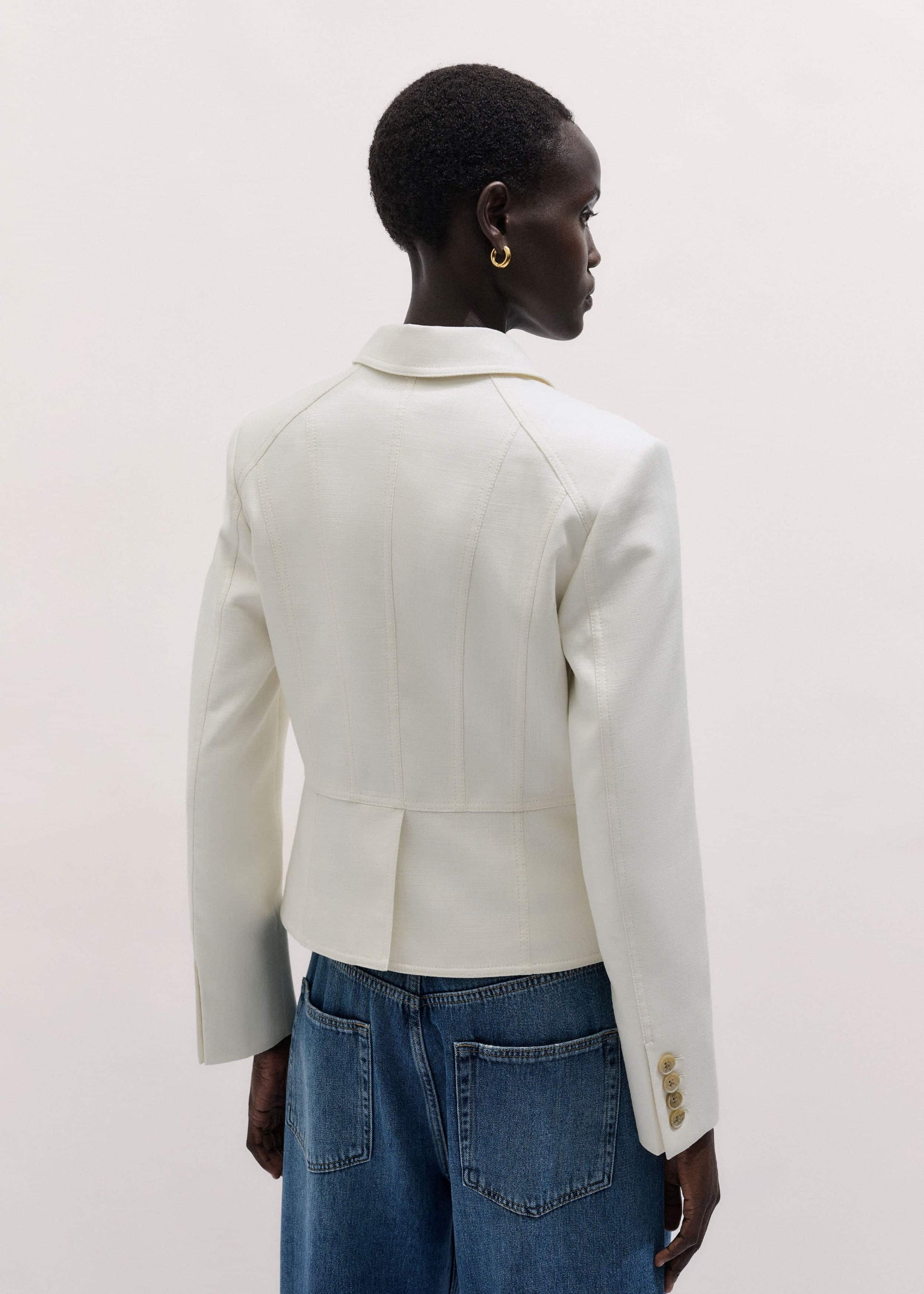 Ivory Fitted Utility Jacket