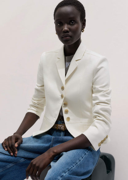 Ivory Fitted Utility Jacket