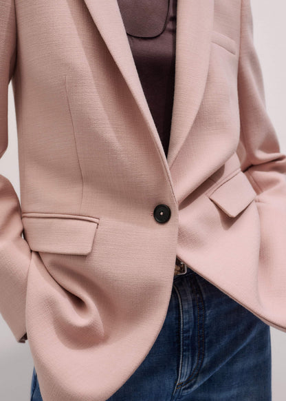 Pink Sharp Shoulder Blazer