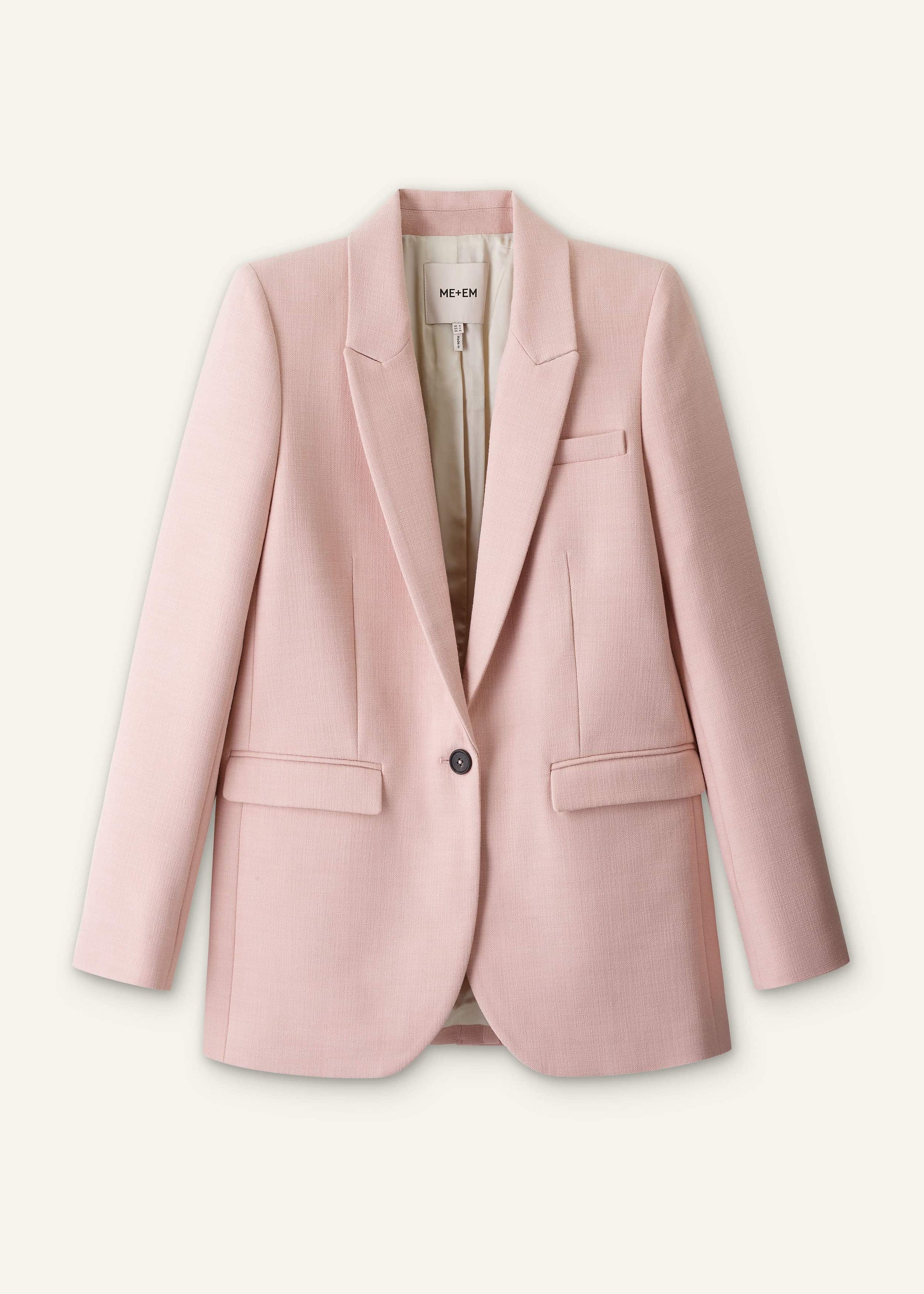 Pink Sharp Shoulder Blazer