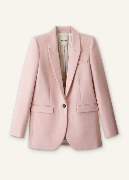 Pink Sharp Shoulder Blazer
