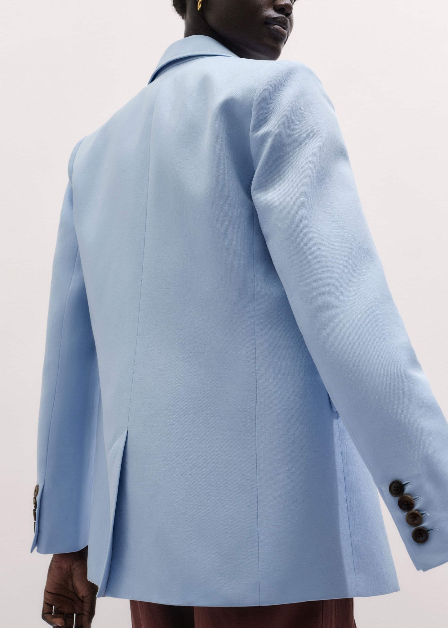 Sky Blue Sharp Shoulder Blazer