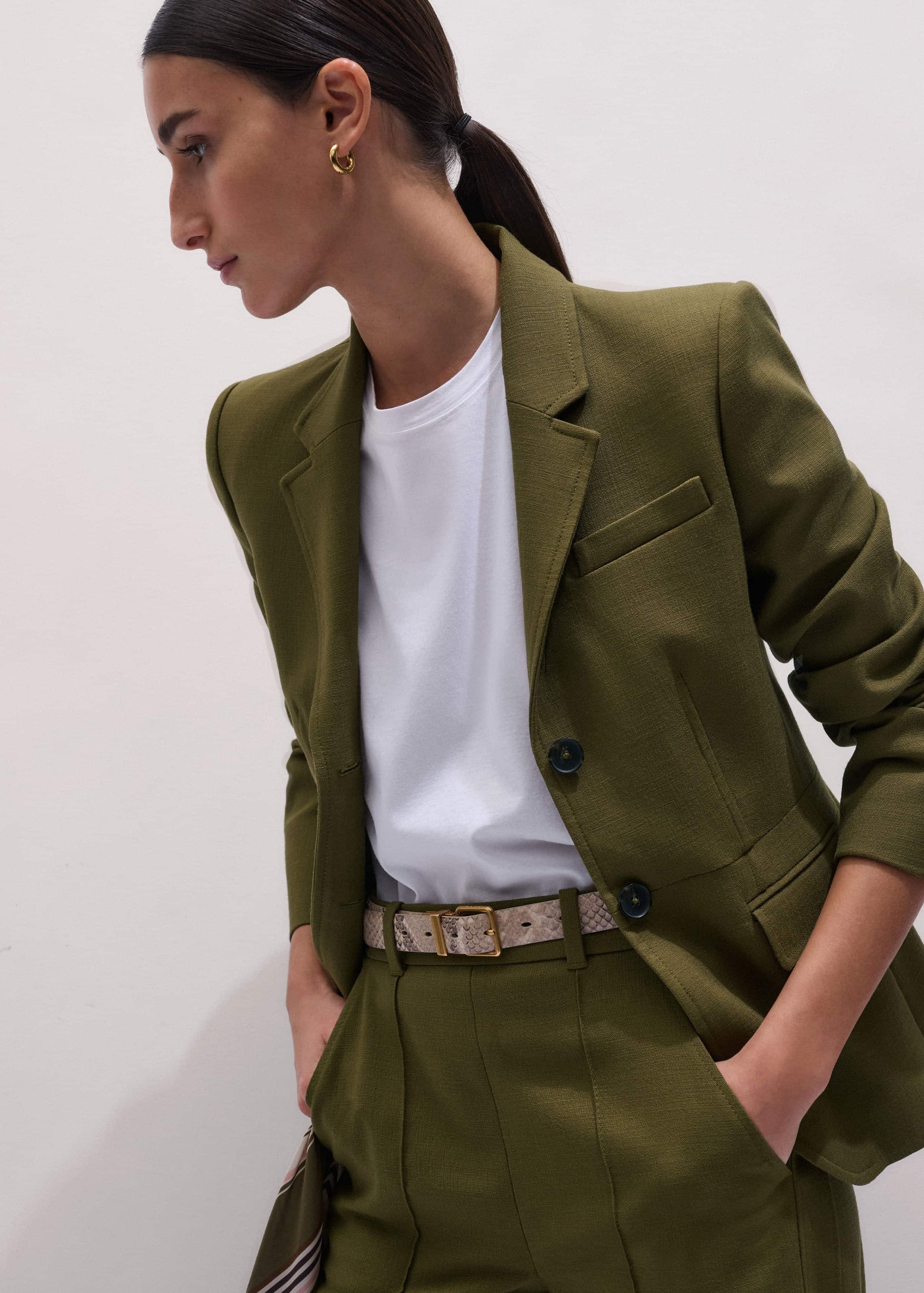 Olive Green Soft Sculpt Jacket