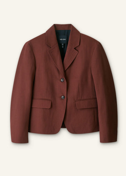 Cinnamon Brown Oversized Short Blazer