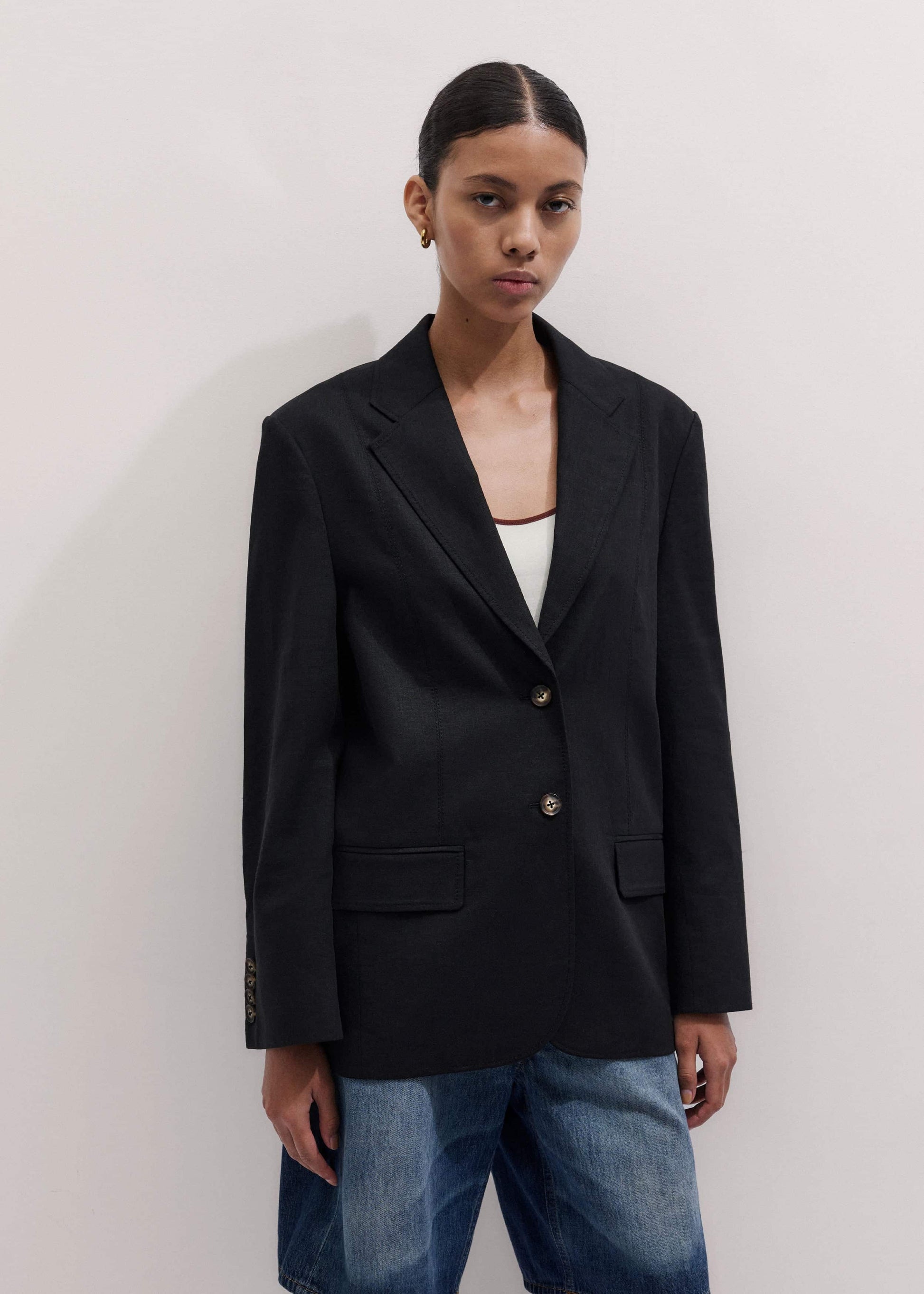 Black Summer Oversized Blazer