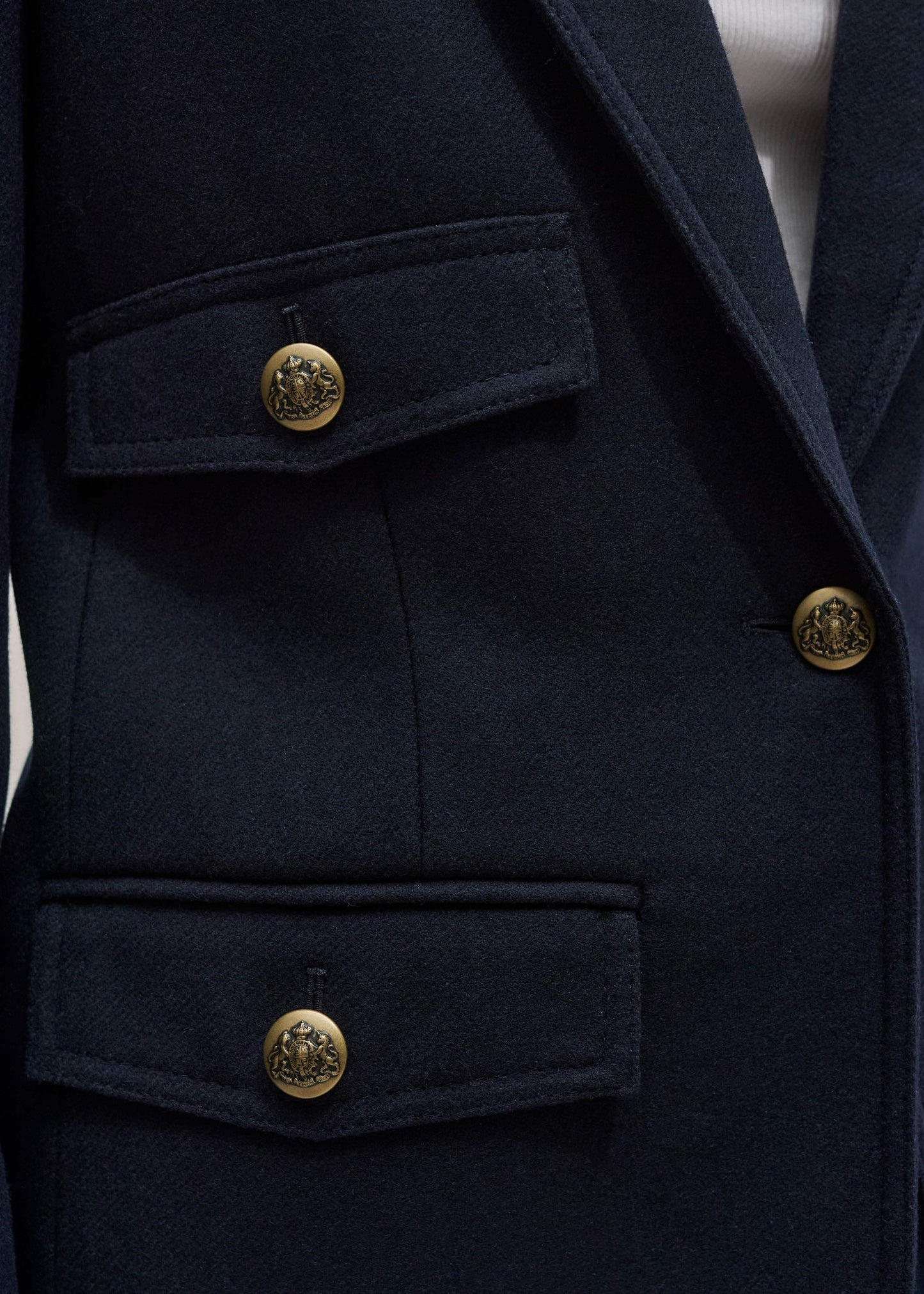 Navy Sharp Shoulder Blazer