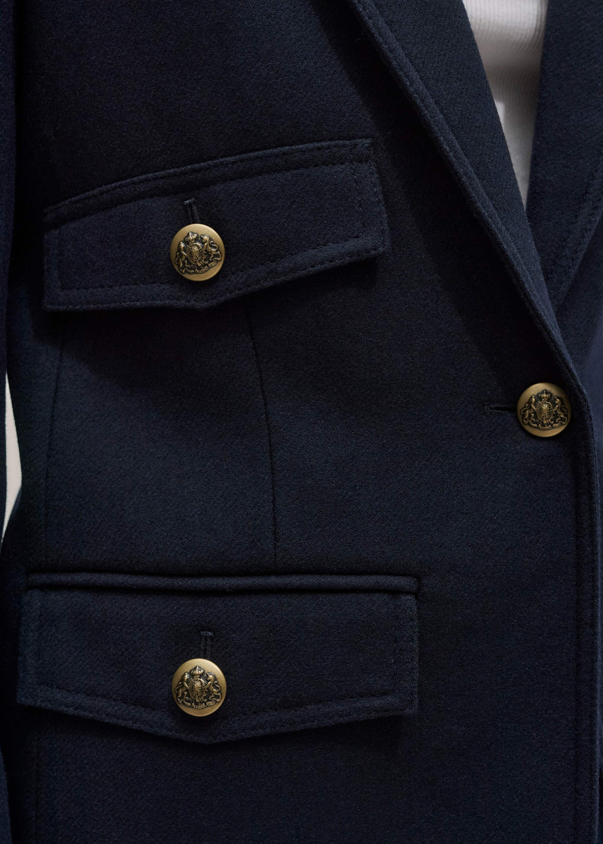 Navy Sharp Shoulder Blazer