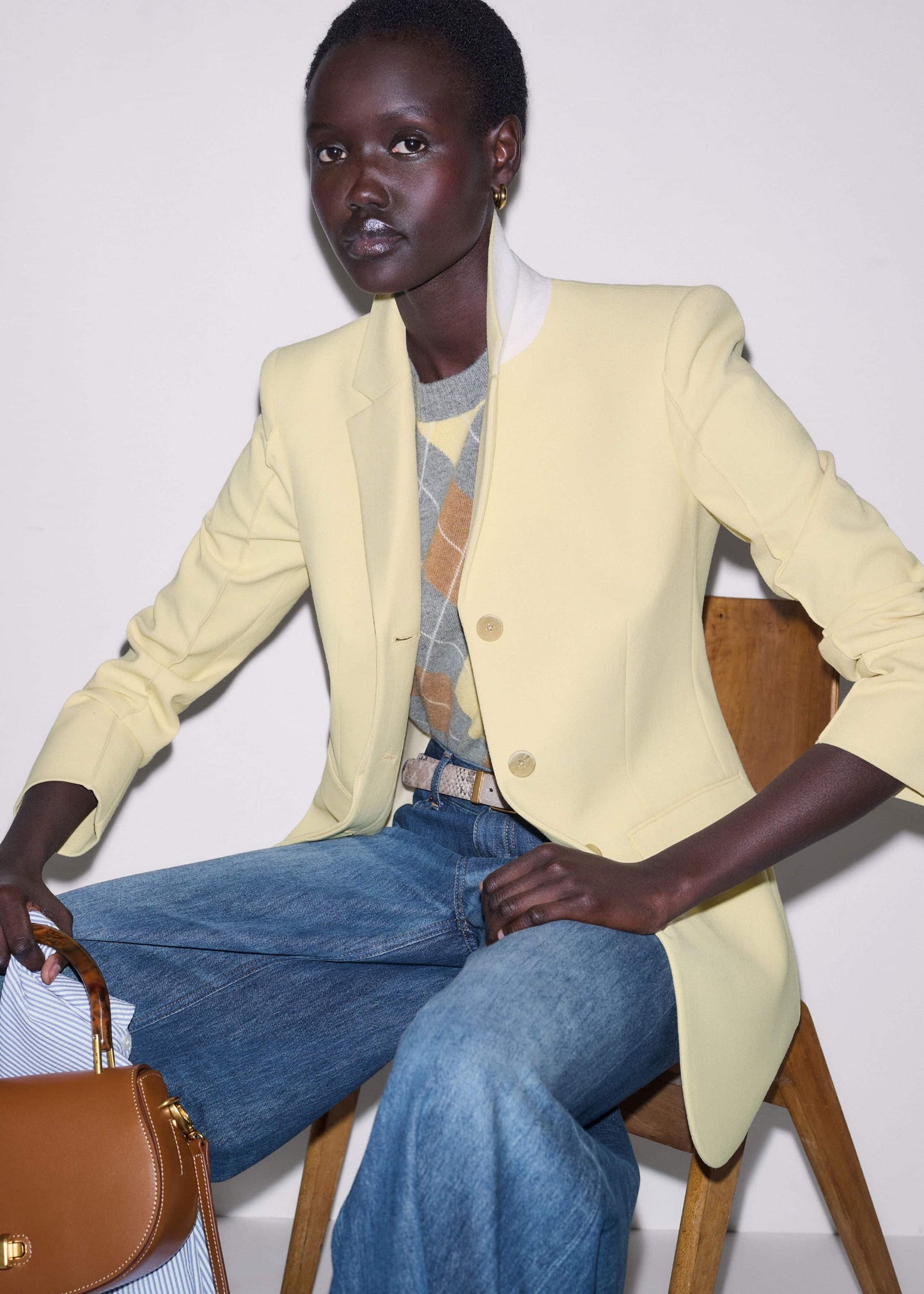 Yellow Slim Contour Blazer