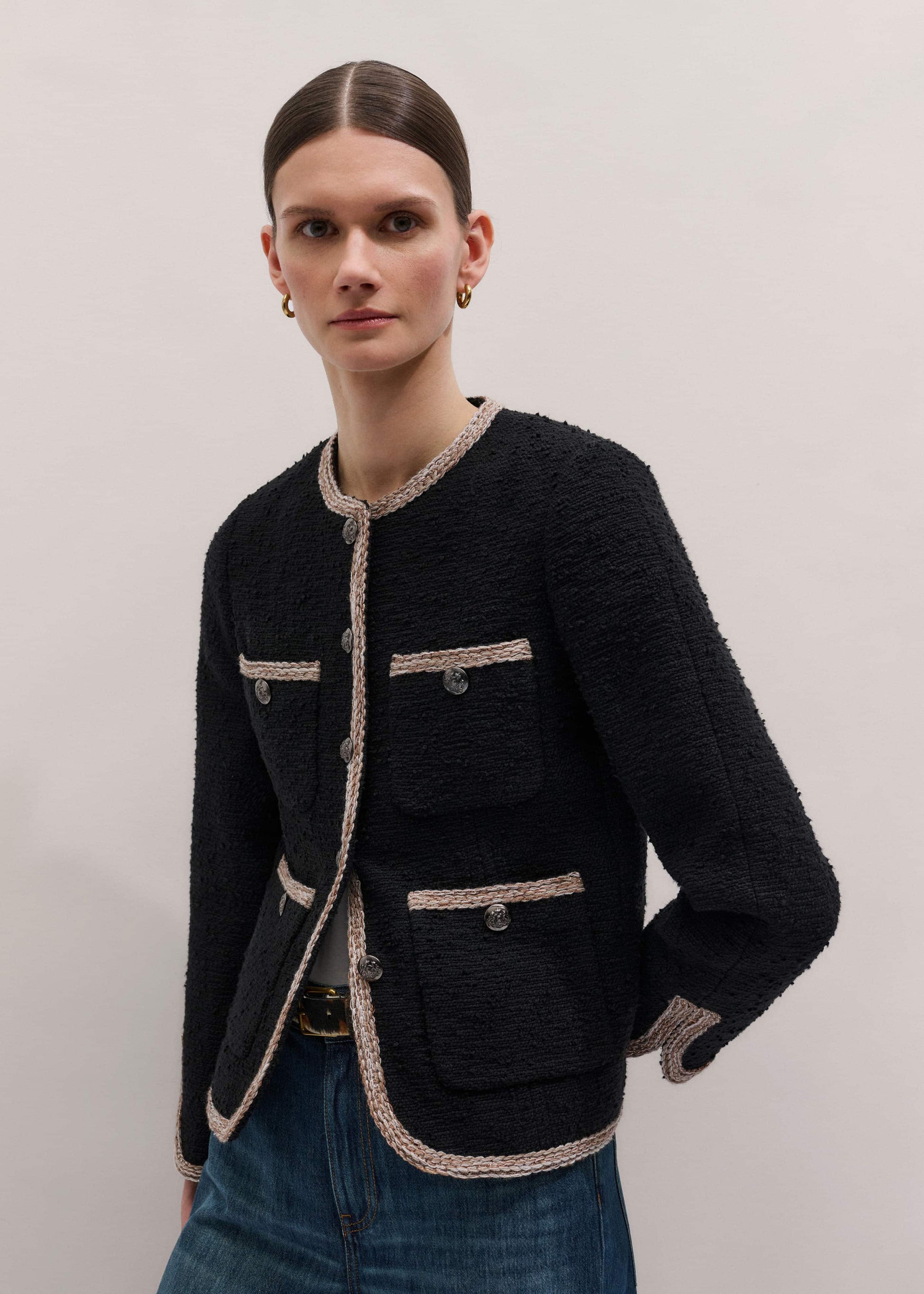 Black Straight Fit Jacket