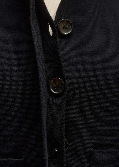 Black Milano Knit Short Sleeve Jacket